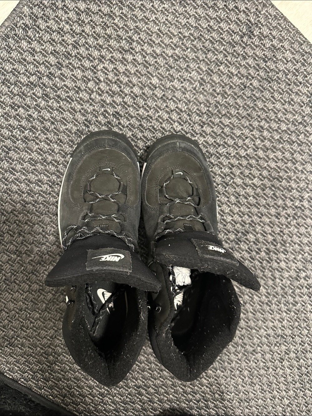 Nike women’s Black High-Top Boots with White Accents